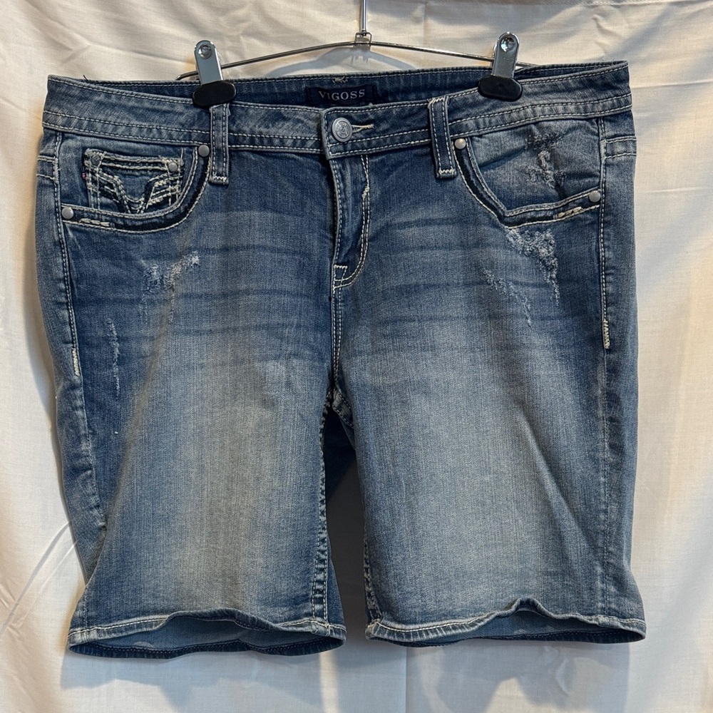 Vigoss Women's Faded Blue Denim Shorts